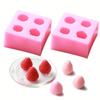 3D Strawberry Silicone Mold,Food Grade Safety Silicon Materials for Baking Mousse Dessert Molds Ice Cube Jello Cake Chocolate