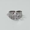 Vintage Irregular Cross Star Open Ring for Women Men Punk Gothic Sliver Color Adjustable Couple Rings Y2K Egirl Zircon Gift