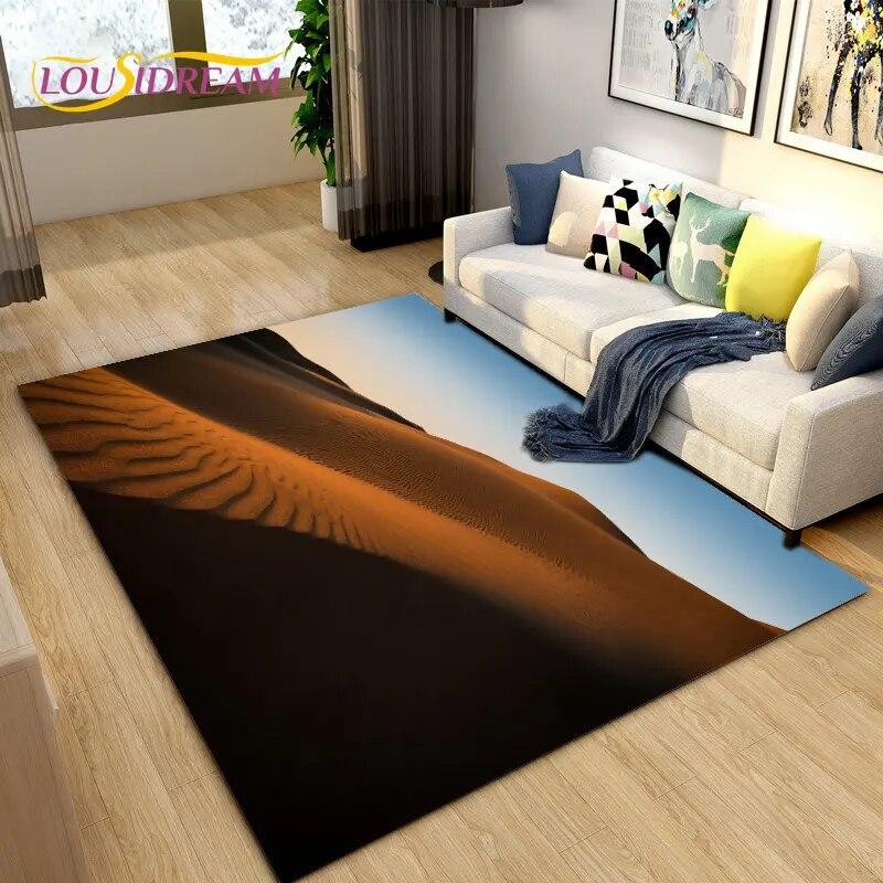 Nature Scenery Desert Sand Area Rug Large,Carpet Rug for Living Bedroom Sofa Doormat Decoration,Children Play Non-slip Floor Mat