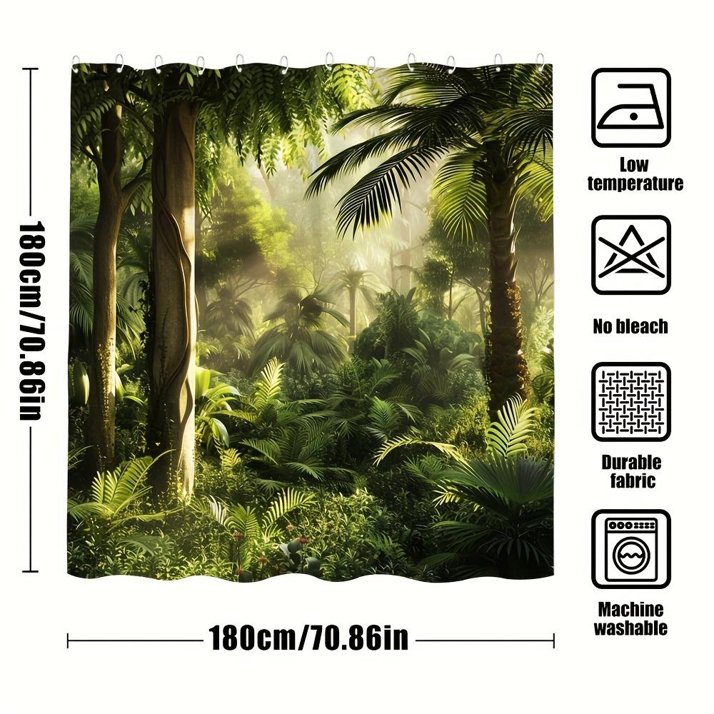 Wasserdichter Duschvorhang mit üppigem tropischem Regenwald-Design für ein immersives, von der Natur inspiriertes Badezimmererlebnis