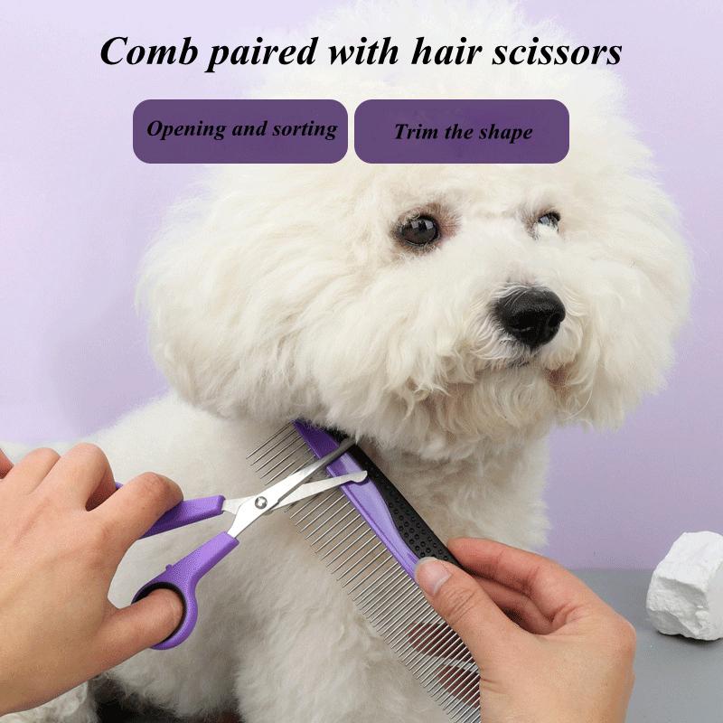 9Pcs Pet Grooming Comb Set, Hair Removal Comb For Dog, Gloves, Dog Shampoo Brush, Pet Nail Clippers, Dog Toothbrush Set