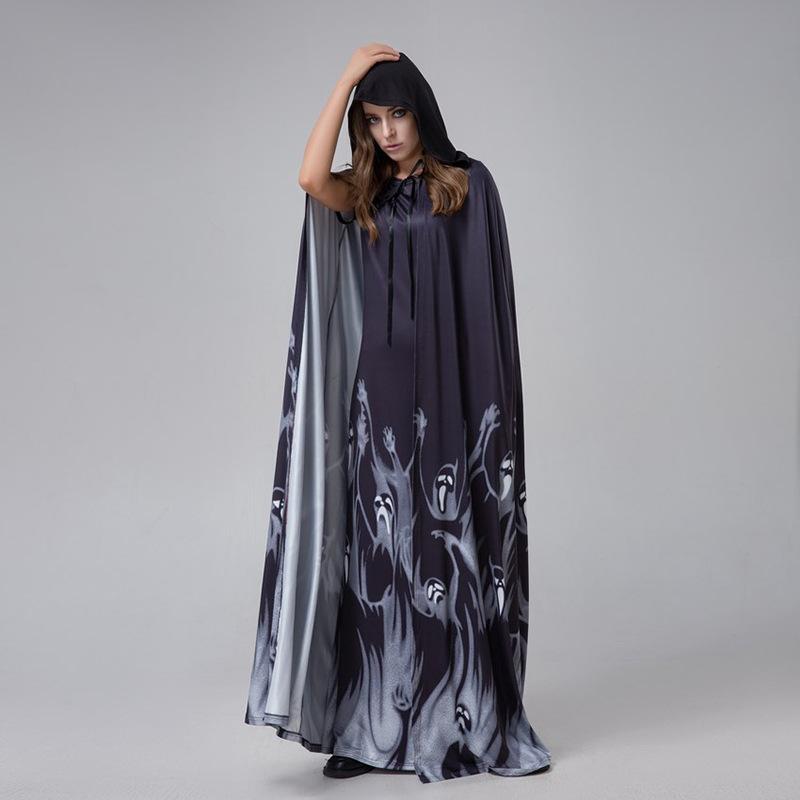 Cosplay Halloween costume blue and white skeleton ghost bride, movie cosplay costume, game uniform