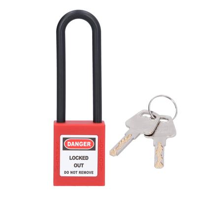 Industrial Safety Padlock 3in Nylon Beam Insulated AntiCorrosion Engineering Lock with 2 Keys
