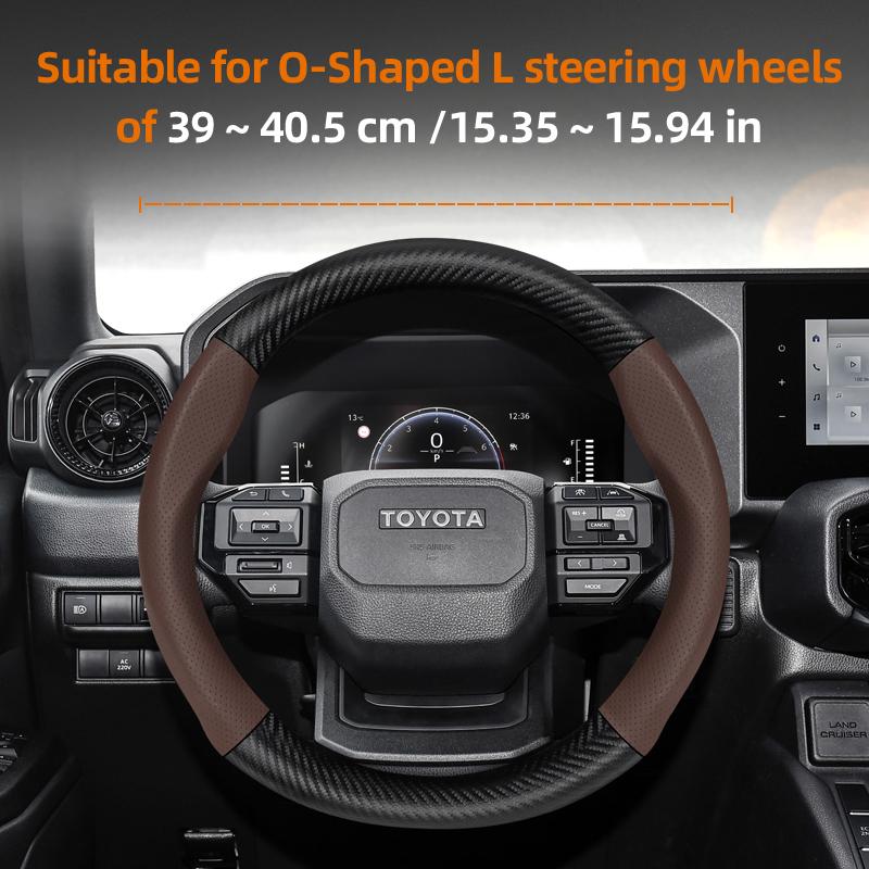 Nlzh6 For Toyota Carbon Fiber Texture Perforated Leather Steering Wheel Cover Chr Yaris Auris Corolla Rav4 Land Cruiser Prado Hilux