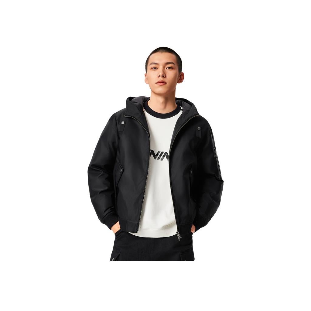 Li Ning Sports Lifestyle Series Hooded Logo Couple Cotton Jacket Unisex Jacket AJMV397-1