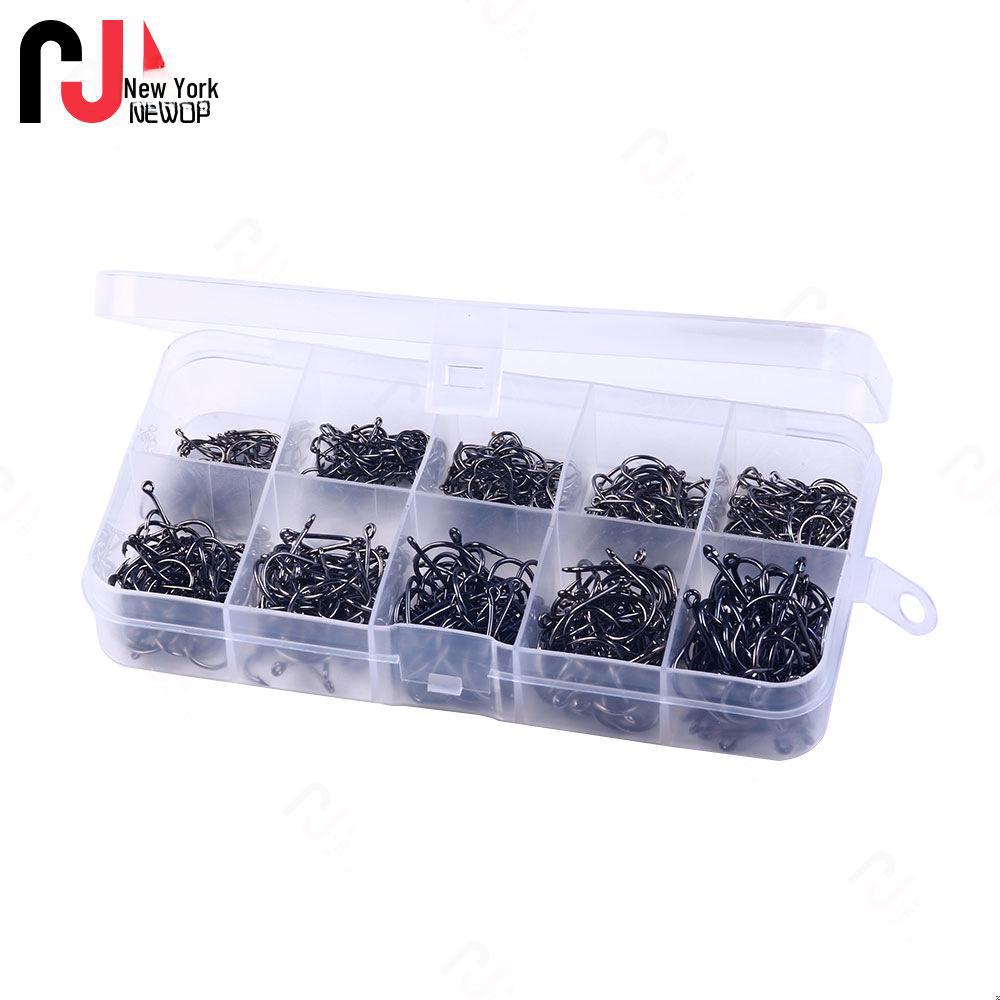 100-500pcs Lure Hook Set with Ise Ni Barb Single Hooks and Tubes In Box