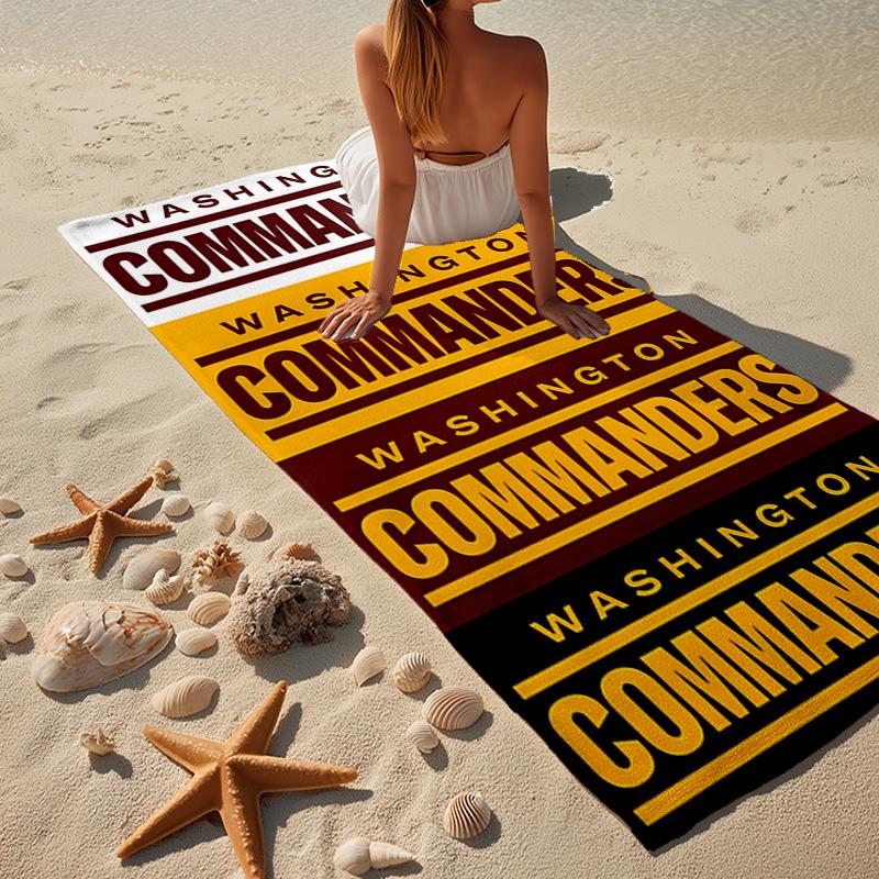Washington Commanders Karte Mikrofaser Strandtuch, Leicht und Schnelltrocknend, für Sommerreisen, Strand-Essential, Schwimmbad