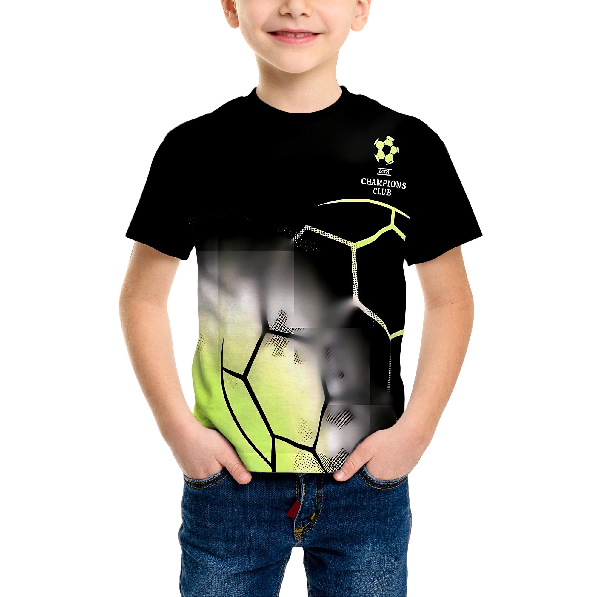 3D Pattern Printing Fashion T-Shirt Element Printing Summer New Boy Personalized Cool Tops Kids Funny T Shirt 100