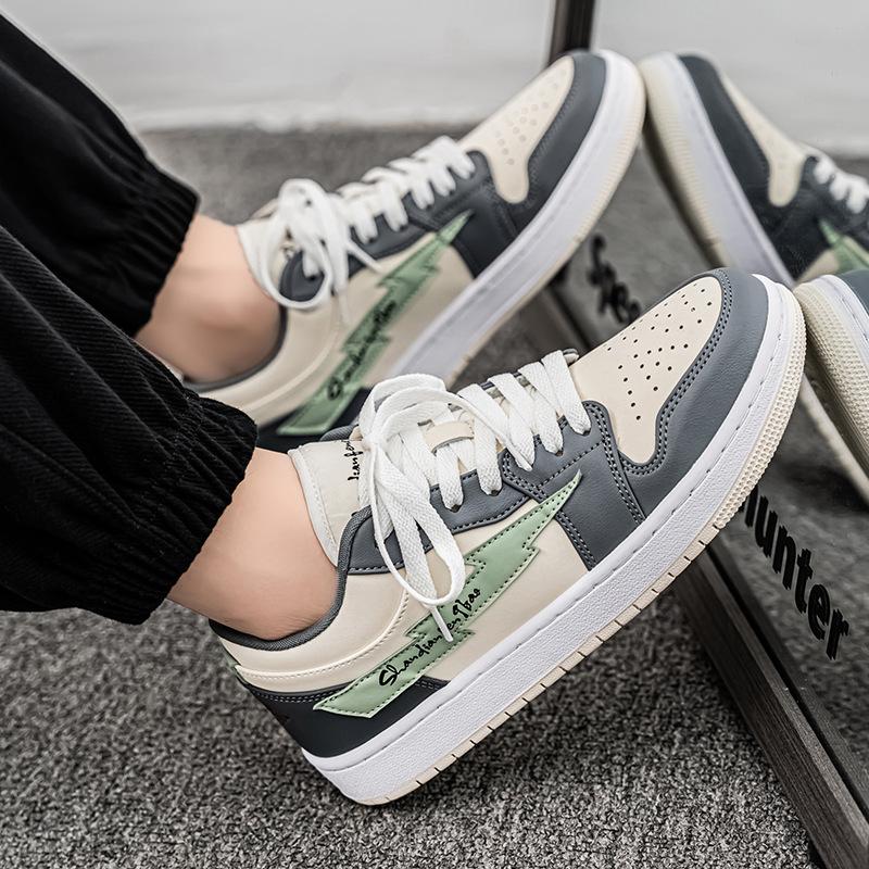 High Quality Leather Shoes Air Force AJ No. 1 Lightning Casual Low Top Flat Bottom Student Classic Putian