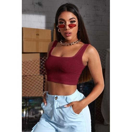 Ležérní základní topy dámská slimfit halenka Crop Top s doplňkovým páskem