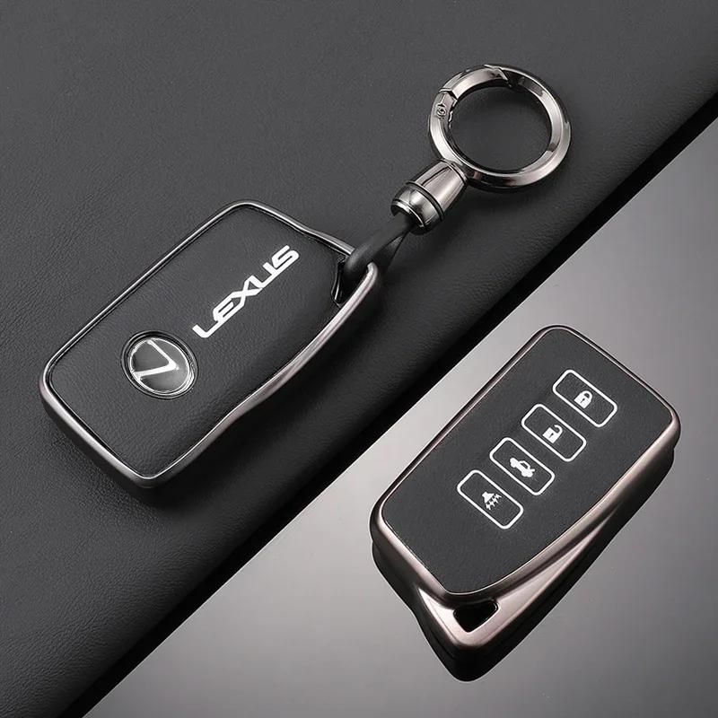 

TPU Leather Car Key Case Shell Cover Fob for Lexus NX 200 NX300H RX 350 450H ES 350 ES 300h 4Button Protection Cover Accessories