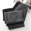 2024 Women's Bestseller Grey Wool Wide-Leg Cropped Pants for Autumn/Winter