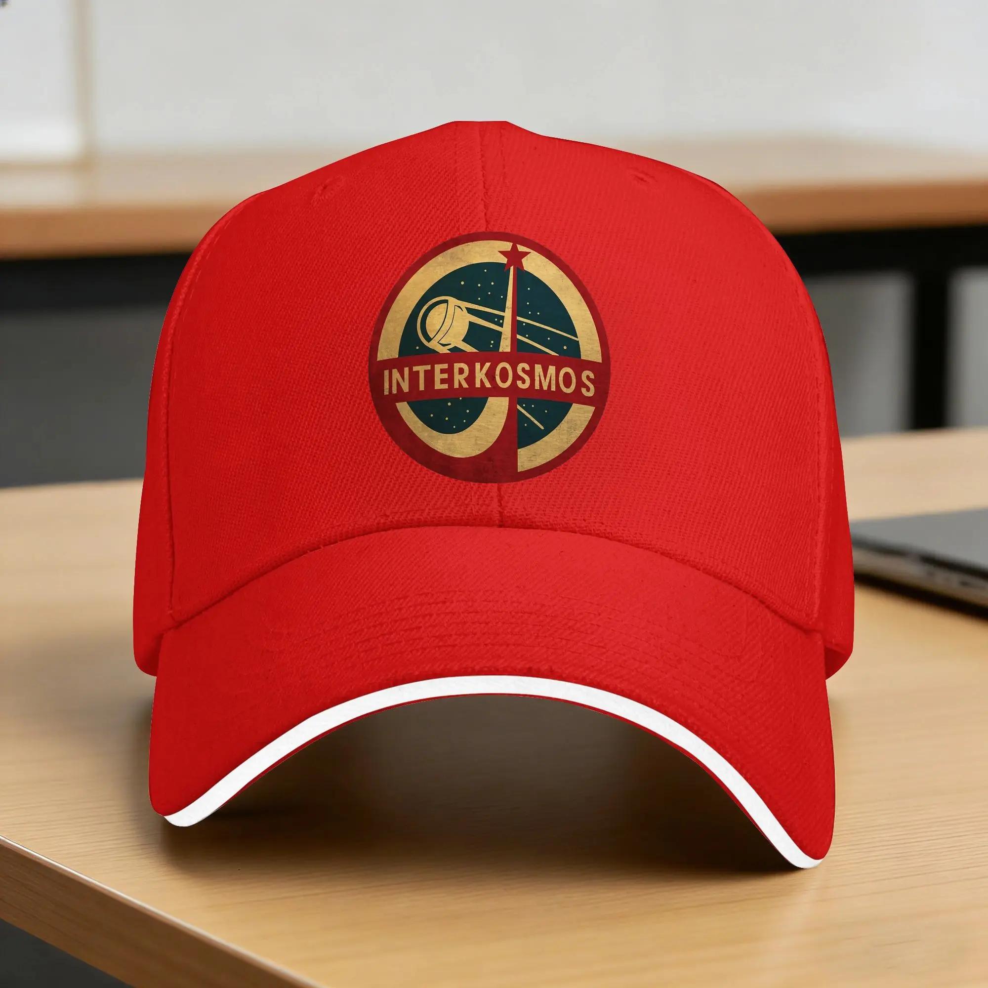 Interkosmos Space Program Sputnik Satellite Running Hippie Hip Hop Hats For UnisexTeens SunProof Fitted Retro Baseball Caps One Size