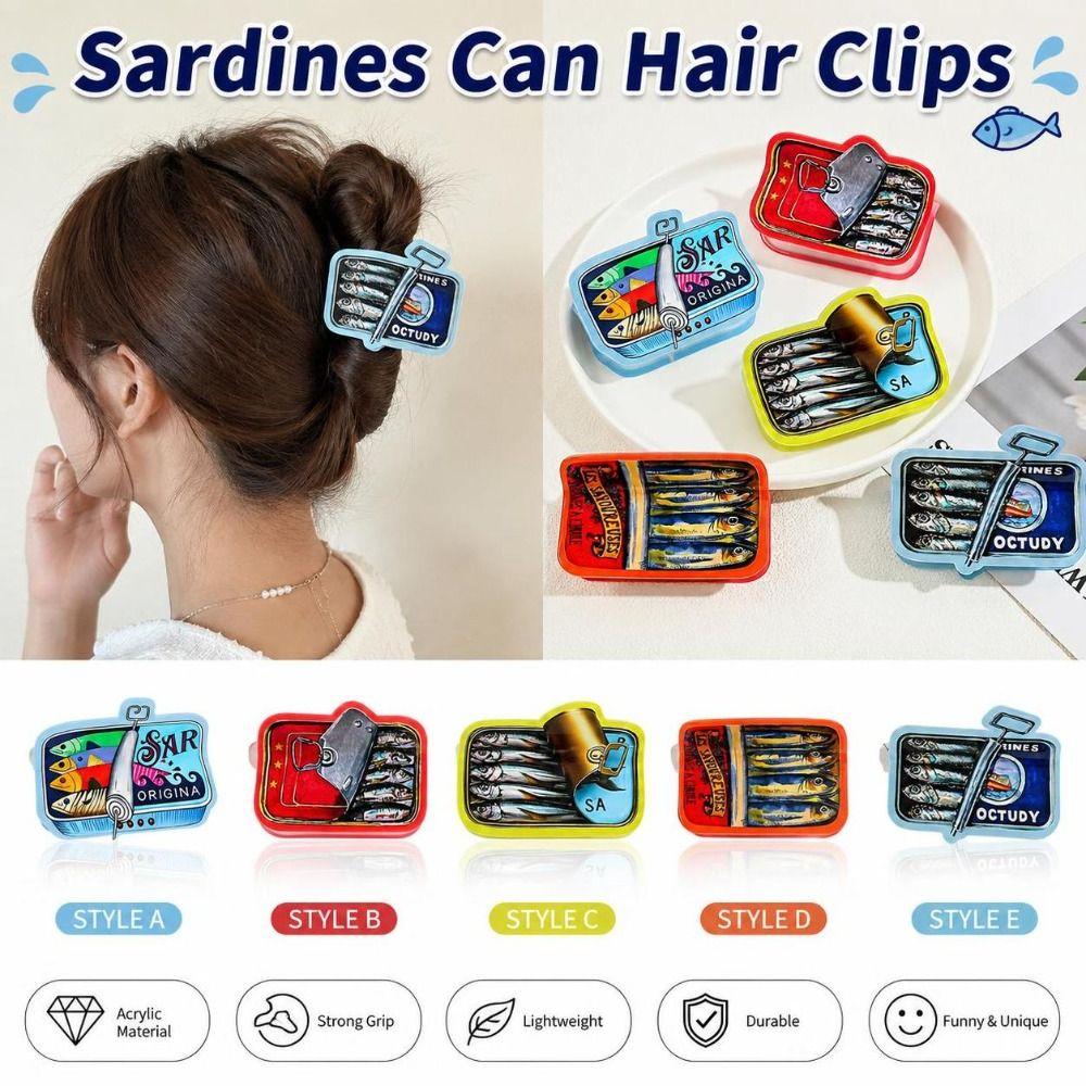 Cartoon Anime Sardine Hair Claw Acrylic Shark Hair Clip Novelty Fish Hairpin