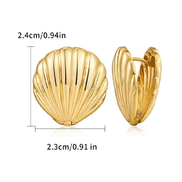 Small Shells Shaped Metal Earring Sweet Cool Studs Earring Cartilage Jewelry