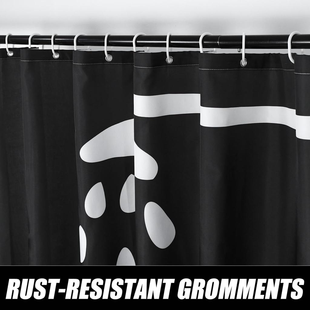 Black And White Shower Curtain Fun Shower Head And Water Drops Shower Curtains For Bathroom Machine Washable Waterproof