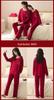 Red Cotton Couple Pajamas - Sweet, Cute, Loose, Long Sleeve Set for Spring/Autumn Newlyweds