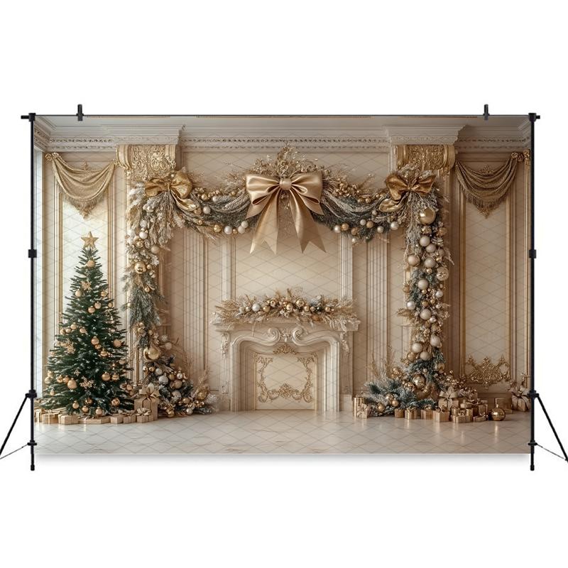 Mocsicka Weihnachtlicher Hintergrund Fotografie Neujahrsparty Baum Beige Wanddekorationen Erwachsener Kind Foto Hintergrund Studio Tapete