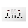 FALIANG 13A 2 Outlets AC 250V PC Material Multi Socket British Standard Modern White Color Luxury Multi-function Sockets