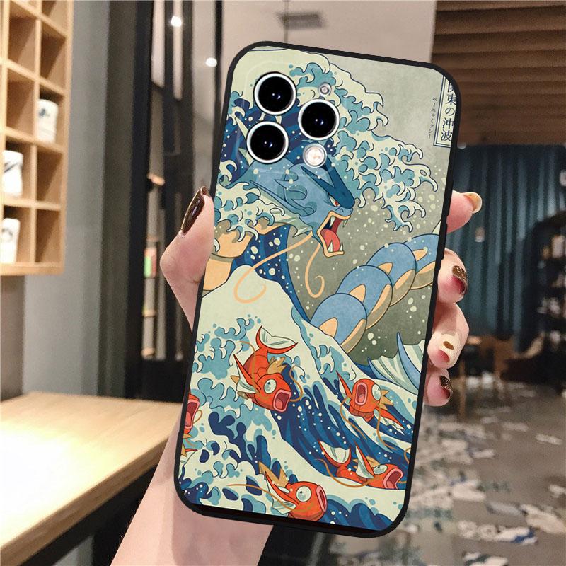 Phone Case For Iphone 17 Pro Max 17 Pro Air 16 15 14 13 Pro Max 15 16 Pro 15Plus Wave Art Japanese Green Illust