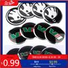 Autoaufkleber 4 Stück 56/65mm Autoemblem Felgenmitdeckel Aufkleber Radkappe Dekoration Aufkleber für Skoda VRS VII Rapid Fabia Kodiaq Oct