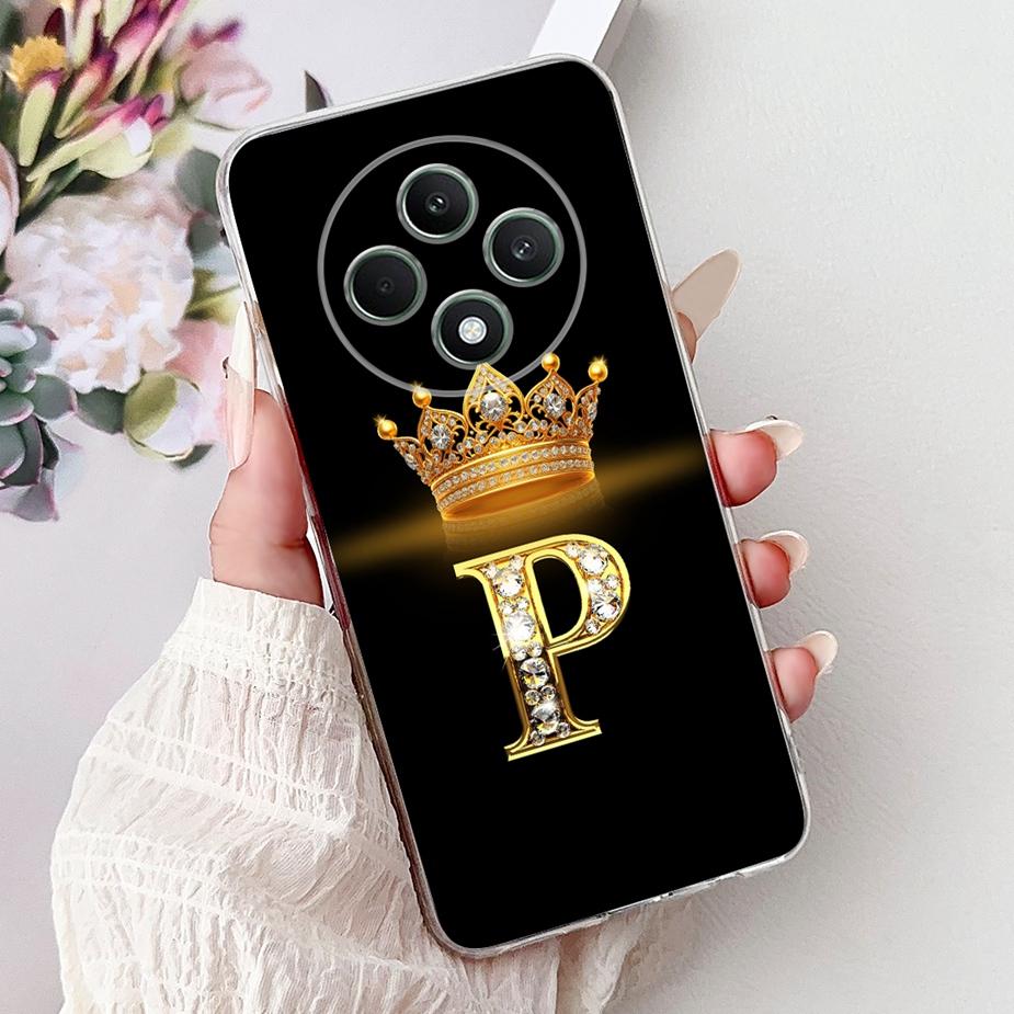 For Oppo Reno 12F 4G Case CPH2687 Cute Letters Cover Clear Silicone Case For Oppo Reno12 F Reno 12 FS Reno12F Soft Fundas Bumper