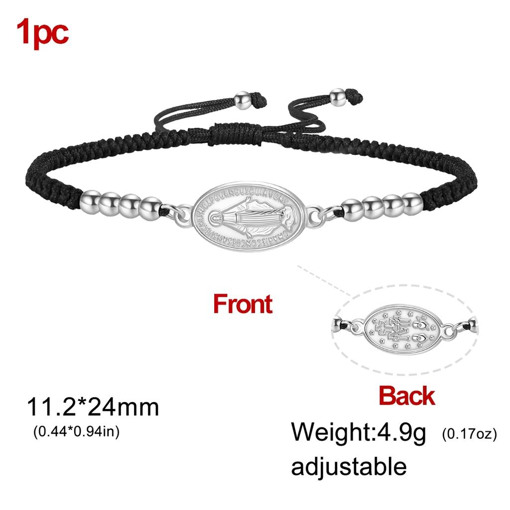 Virgin Mary Bracelets Stainless Steel Mysterious Talisman Bracelet for Women Men Double-sided Amulet Jewelry Gifts