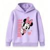 Cute Cartoon Mouse Print Kids Unisex Pullover Hoodie, Soft Casual Long Sleeve Sweatshirt for Boys Girls, Lovely Heart Pattern Cozy Hooded Tops