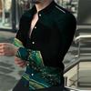 Stylish Geometric Pattern Long Sleeve Shirt, Casual Men's Wear