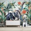 3d Wallpaper Modern Forest Animal Elephant Tropical Plant Flower Coconut Tree Photo Wall Murals Living Room Tv 3d Mural