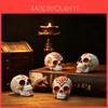 Halloween Skull Decor Figurine With Colorful Paint For Party Scene Enhancement