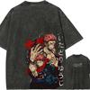 Yuji Itadori Sukuna T-shirt Jujutsu Kaisen Tee Vintage Washed Oversized Retro Anime Harajuku Men Streetwear Graphic Manga Clothe