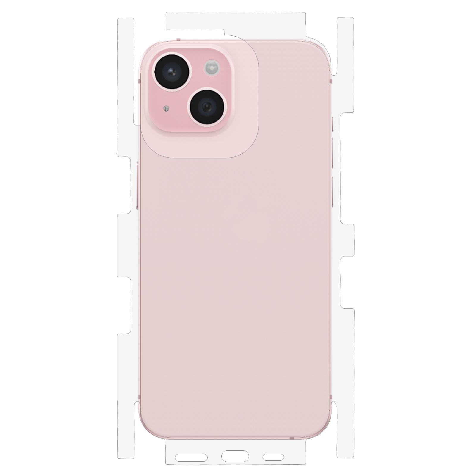 

For iPhone 15 Back Screen Protector Soft TPU Ultra Clear Cell Phone Back Cover Film A