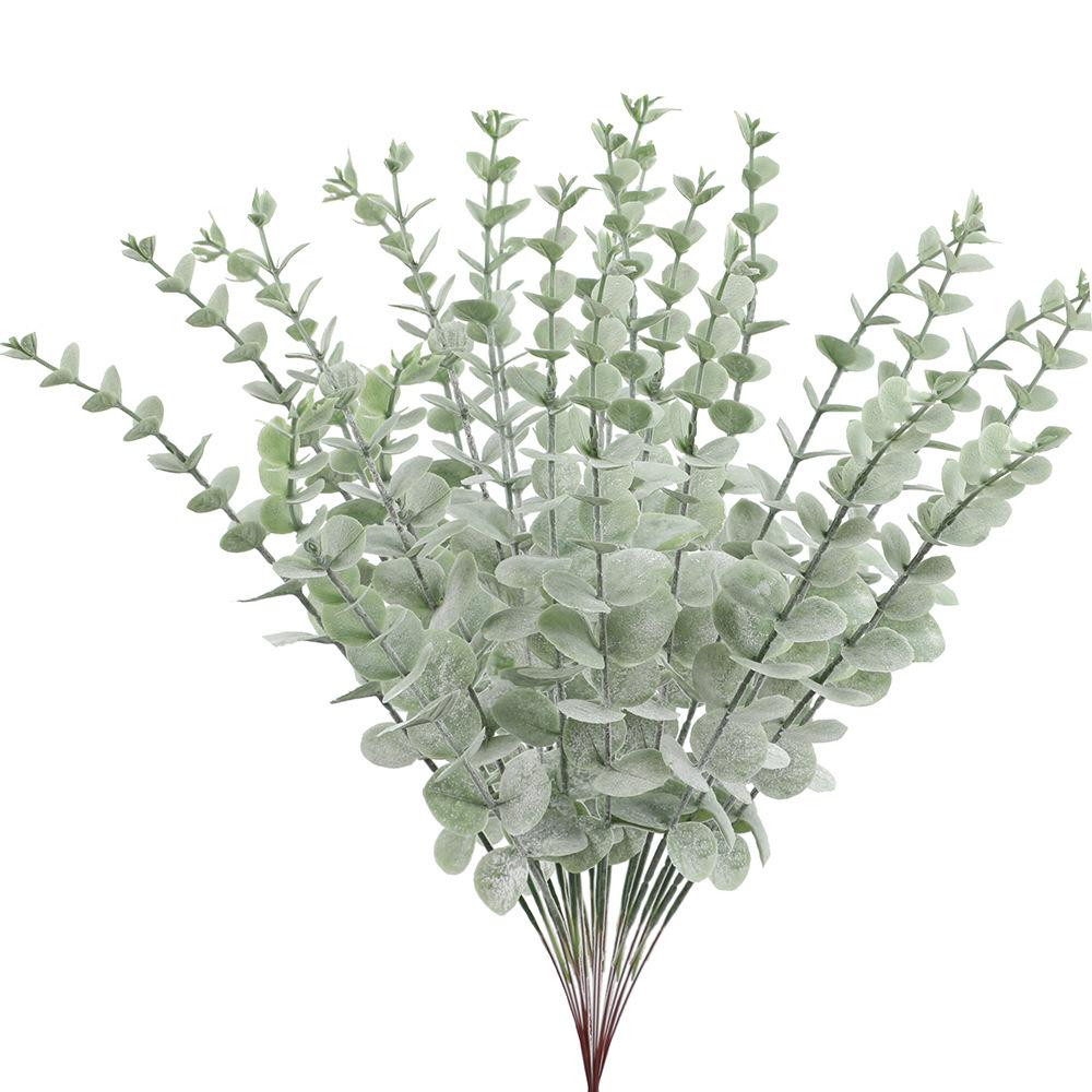 

D2 Artificial Eucalyptus Leaves Stems 24PCS Bulk Silver Dollar Leaf Picks Plant Fake Flowers for Wedding Bouquets Floral Decor 24PCS