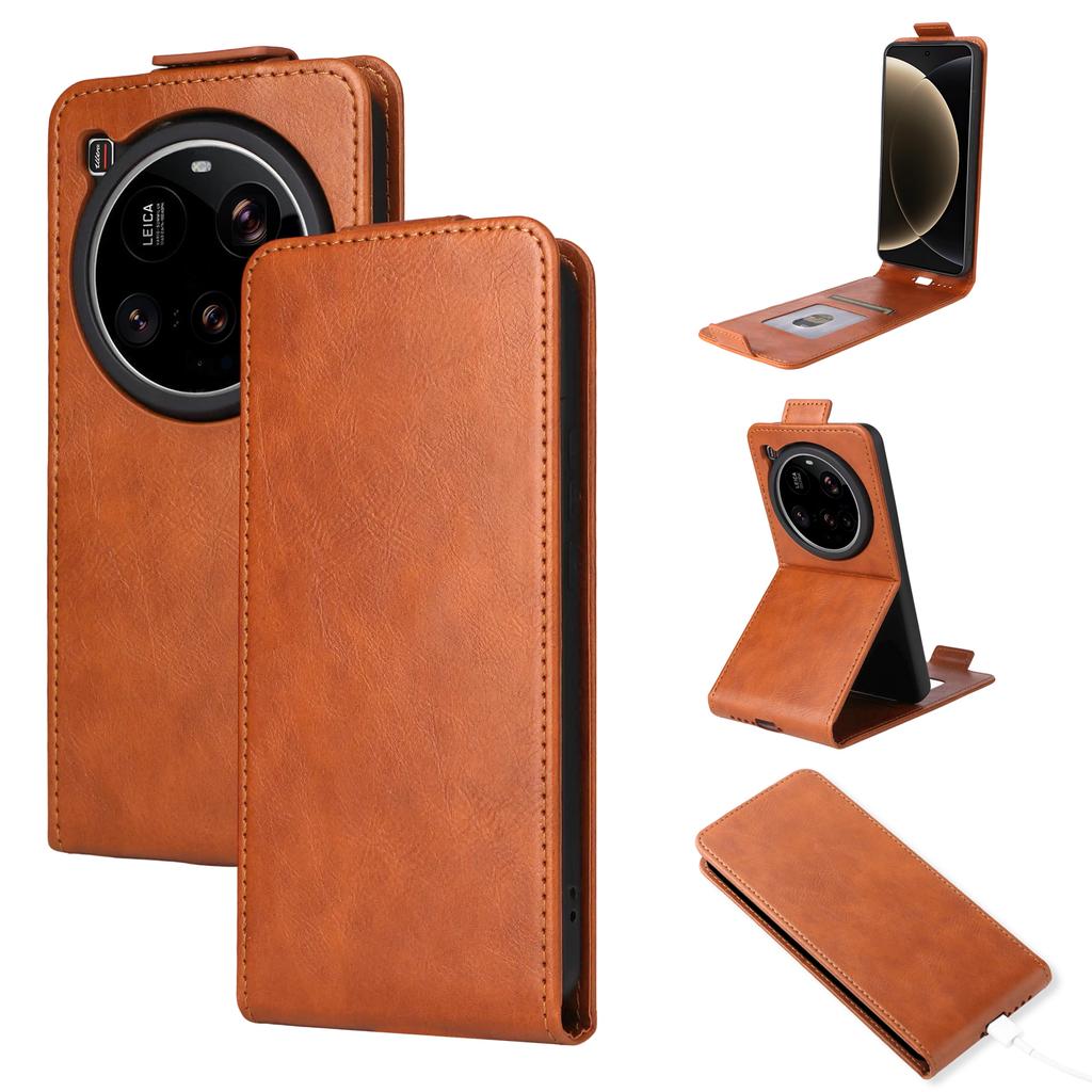 For Xiaomi 15 Ultra Stand Case Magnetic Clasp Vertical Flip Leather Phone Cover with Card Holder