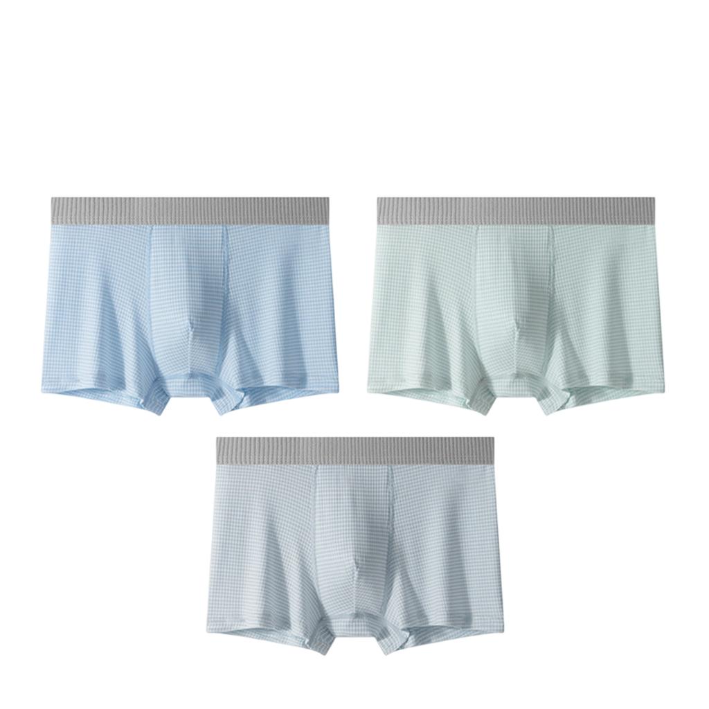 Men's Boxer Briefs 3 Pack Thin Breathable Fabric Elastic Waistband Soft Comfortable Fit Underwear Set