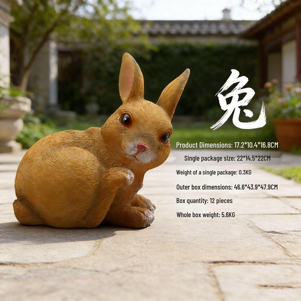 American Style Solar Animal Garden Ornament - Resin Outdoor Courtyard Decoration Lamp
