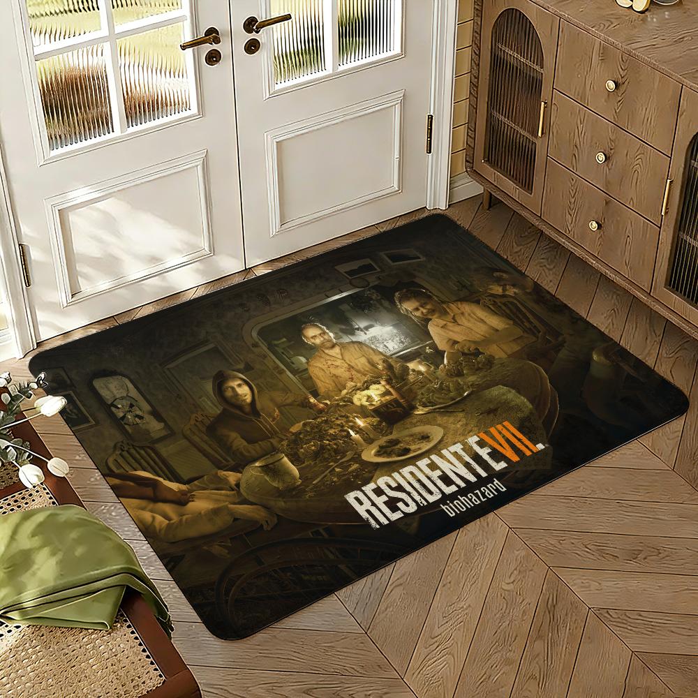Resident-Evils Horror Game Movie Floor Mat Soft Thickened Absorbent Non-Slip Bedroom Living Room Door Mat Home Flannel Rugs