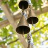 16.93in Rustic Metal Cowbell Built-in Metal Clapper Vintage Gold Wind Chime  Home Wall Hanging
