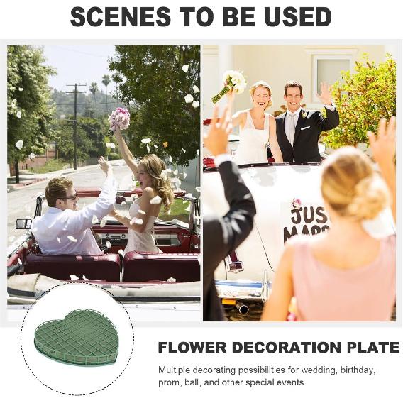 Flower Foam Cage with Suction Cup Green Wet Foam Blocks Floral Foam Block Artificial Floral Arrangements Mud for Florist Wedding Car Decoration