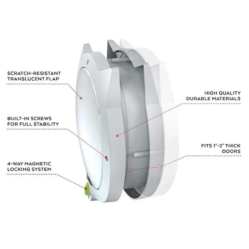 4-Way Locking Cat Flap Pet Safe Door Fits Interior Exterior Doors Walls For Hidden Cat Litter Box Lockable Cat Access Flap