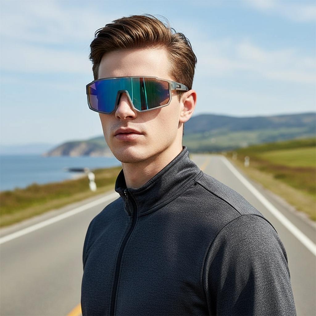 New European And American Windproof Cycling Outdoor Sunshade Running Sports Dazzling Sunglasses For Men And Women 9838