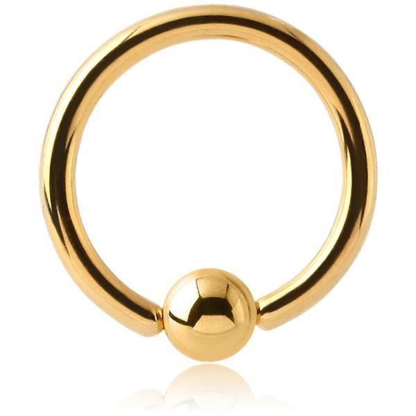 Labret Ring Gold Anodized Ball Diameter 8mm