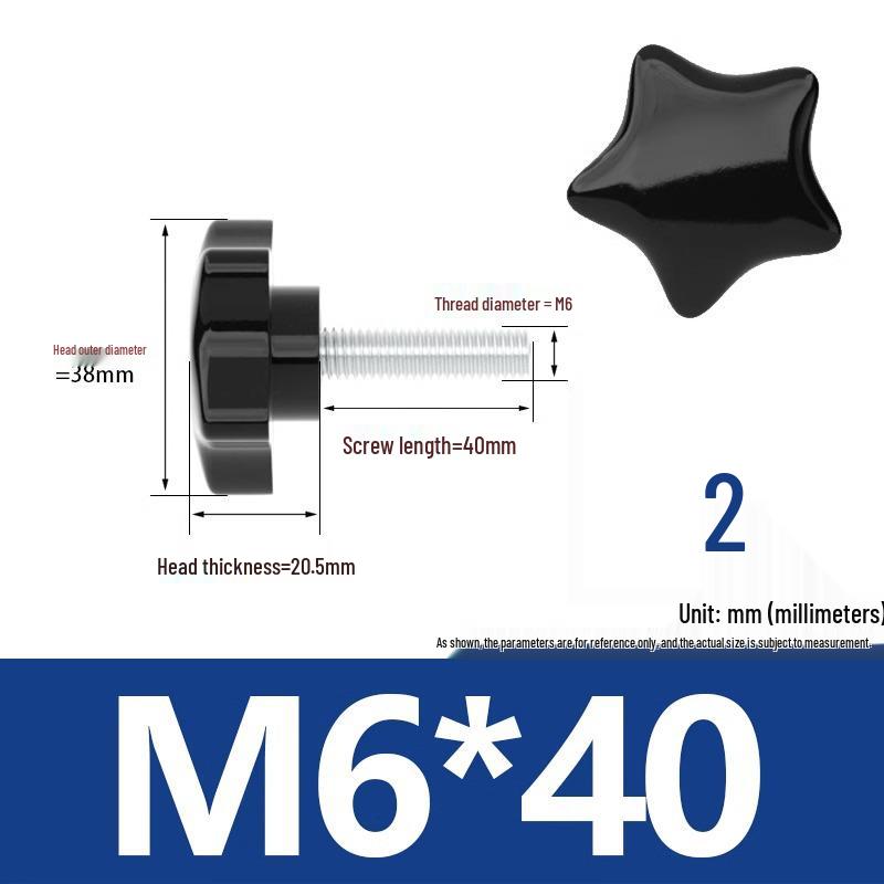 Švestkový květ Hvězdicovitá bakelitová šroubovací rukojeť (M6/M8/M10)
