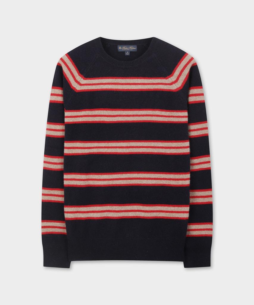 BROOKS BROTHERS Wool Striped Crewneck Sweater (Multi) (Bbwrmmf401)