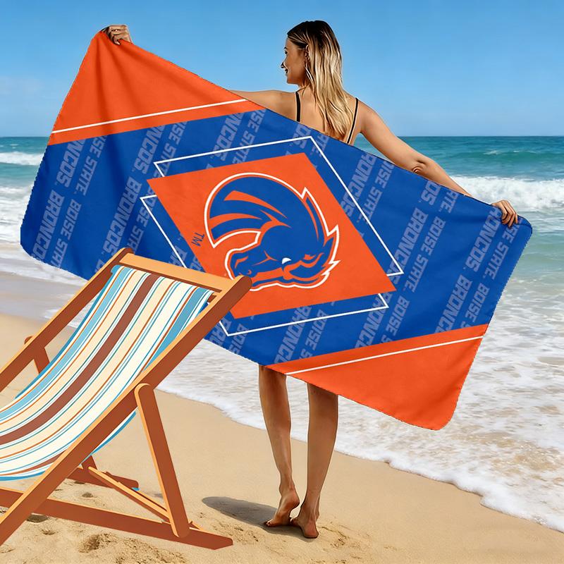 Boise State Broncos Print Beach Towel, Large Soft Quick Dry Towel for Beach Camping Swimming
