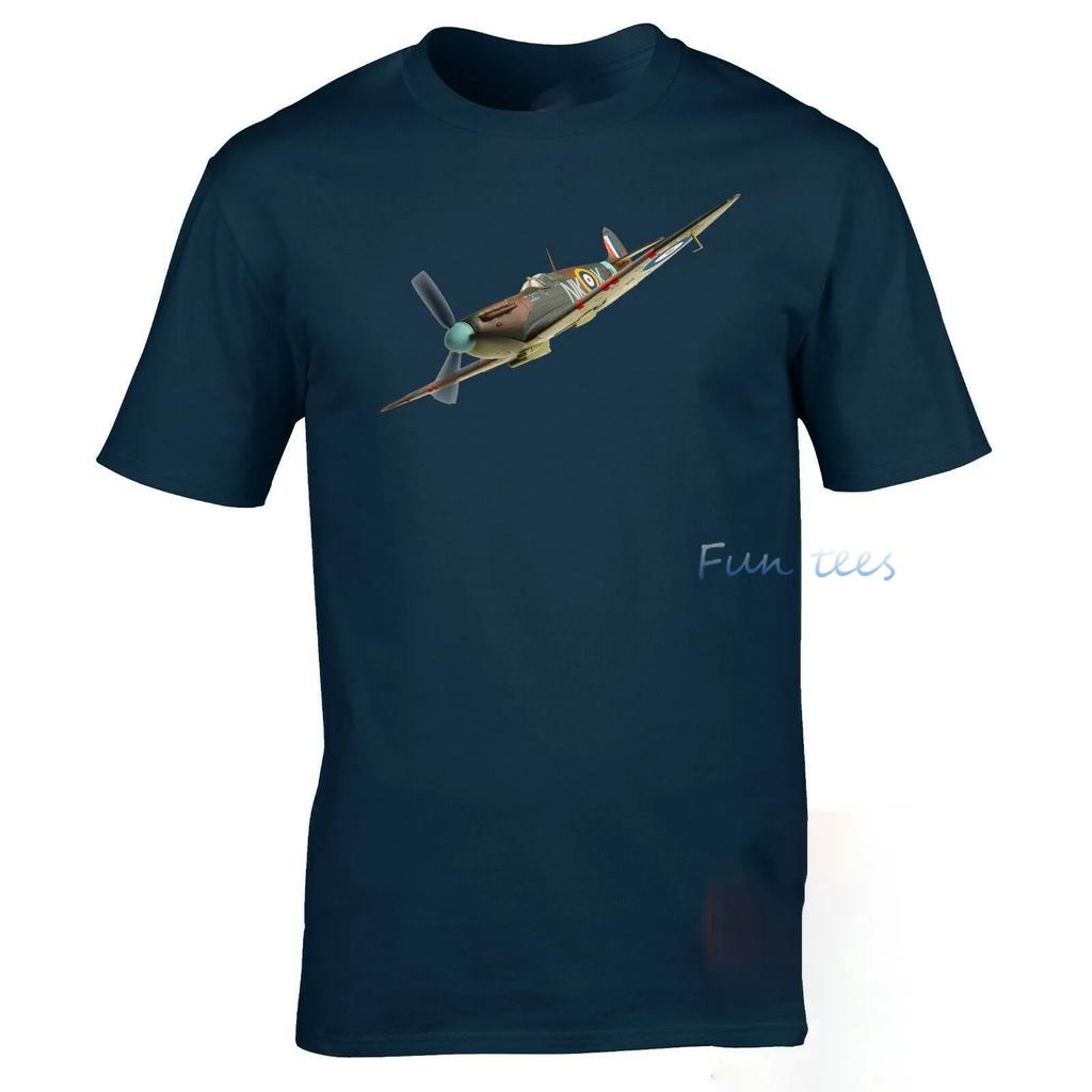 WW2 Flygplan T-shirt WW2 Andra Världskriget Slaget om Storbritannien Sommar Bomull Kort Ärm O-Hals Herr Dam T-shirt för Militärfan