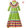 Mexican Folk Dance Long Dress - New Halloween & School Stage Performance Costume