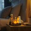 Skeleton Ghost Bonfire Night Lamp Halloween Roasting Marshmallow Ghost Statue Fake Campfire Lamp Home Bedroom Decoration
