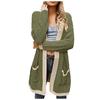 Women Winter Wool Cardigan Solid Patchwork Jacket Sweater Long Loose Thick Coat Cardigan